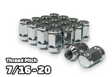 Load image into Gallery viewer, 24-Piece Set | 1.4” Tall | Chrome | 7/16-20 Thread | 3/4” Hex Drive | Bulge Acorn | Wheel Lug Nuts (Copy)
