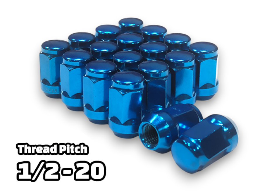 23 BLUE Jeep Lug Nuts 1/2x20 Bulge Acorn Closed End For Jeep Wrangler JK TJ