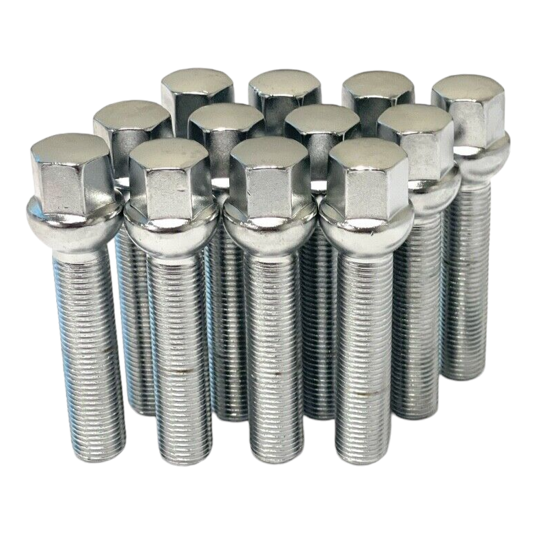 Chrome 14x1.5 Ball Seat Extend Lug Bolts 60mm