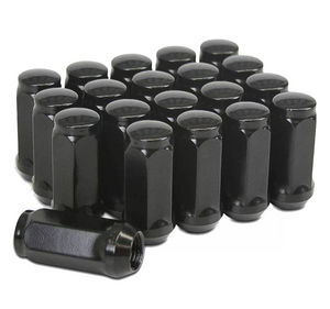 32-Piece Set | 1.78” Tall | Black | 9/16-18 Thread | 3/4” Hex Drive | Bulge Acorn | Wheel Lug Nuts