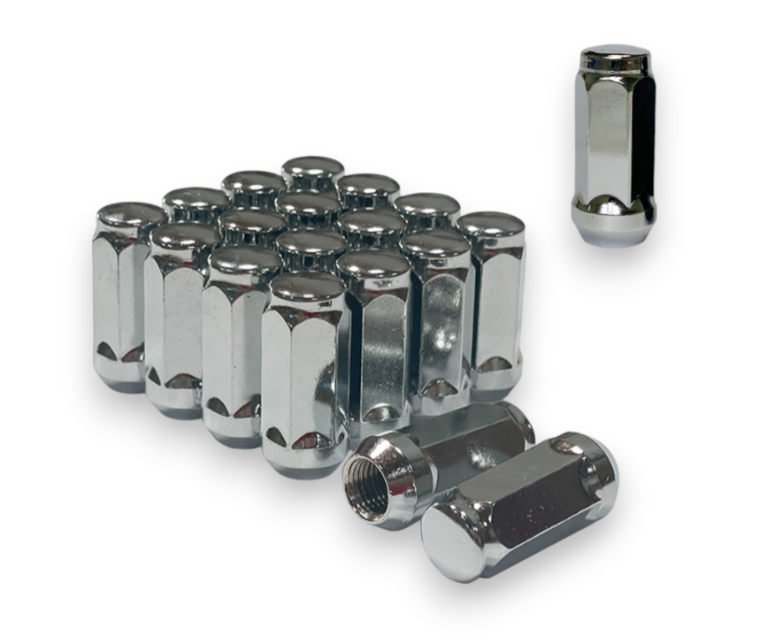 20-Piece Set | 2” Tall | Chrome| 1/2-20 Thread | 3/4” Hex Drive | Bulge Acorn | Wheel Lug Nuts