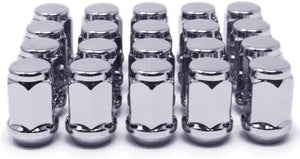 20 Chrome Jeep Lug Nuts 1/2-20 Bulge Acorn Lugs Closed End For 5x4.5 5x5 5x5.5