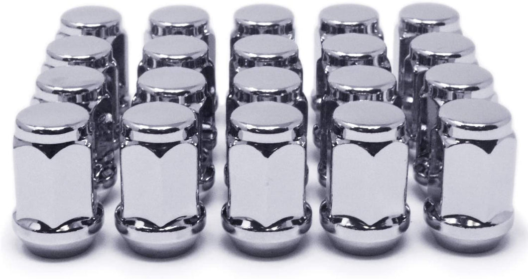 20 Chrome Bulge Acorn Lug Nuts 12x1.25 Cone Seat For Nissan Infiniti Subaru