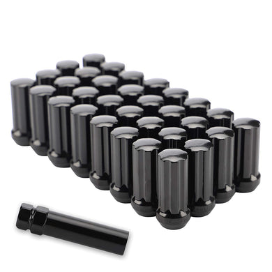 32 Black Spline Lug Nuts 14x2.0 Fits 1999-2002 Ford F-250 F-350 Excursion + Key