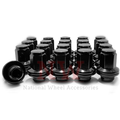 20 Black Toyota OEM Factory Style Mag Lug Nuts M14x1.5 Tundra Land Cruiser Sequoia LX570