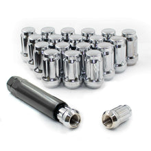 Load image into Gallery viewer, 20 Chrome Tuner Racing Lug Nuts For Aftermarket Wheels 12x1.5 + 6 Spline Key
